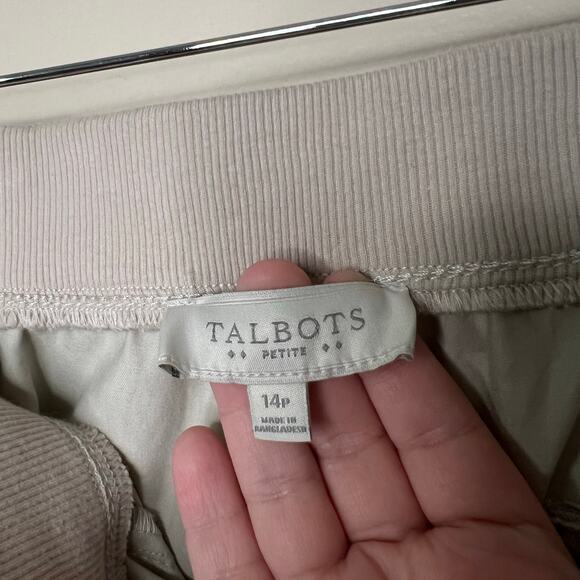 Talbots Pull On Drawstring Cropped Casual Pants Roll Up Ankle 14P - Picture 5 of 6